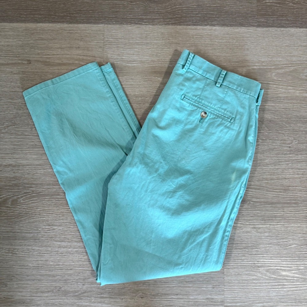 Peter Millar Chino Pants Mens 35 Green Pima Cotton Spandex MS18B48
